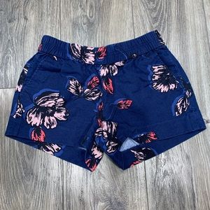 🍀 3/$30 J. Crew blue and pink floral linen pull on shorts